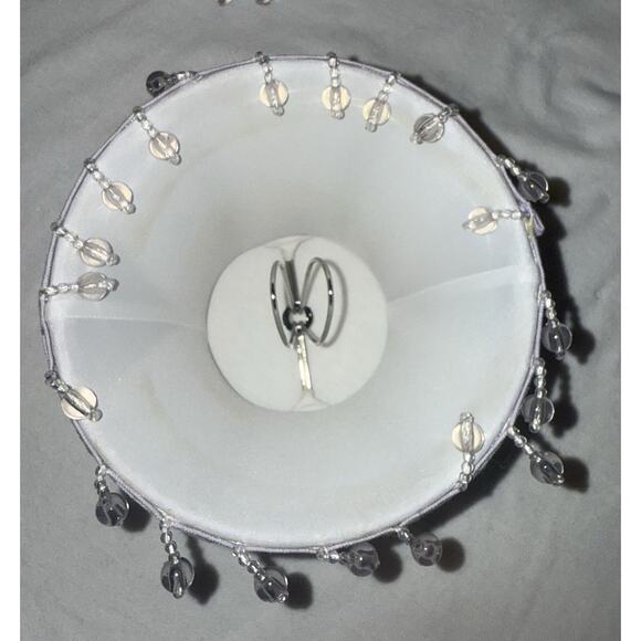 Pottery Barn Clip On Chandelier Shades Lavender Beaded Bell Set 5 - Picture 5 of 8